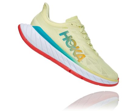 Hoka One One Carbon X 2 Ženske Road Tekaški Čevlji Zelena / Koralna SI-732896O